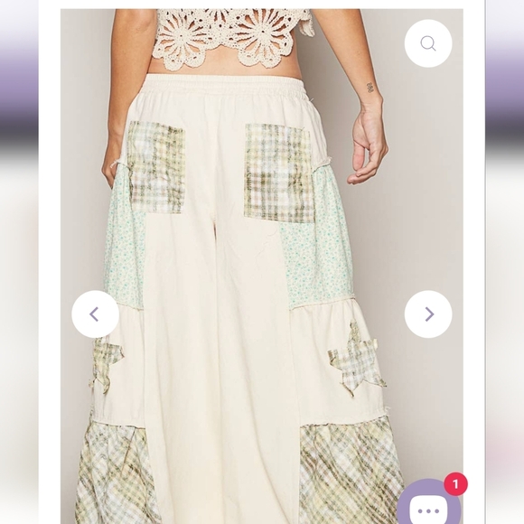 POL New Boho Star Patch Wide Leg Pants - Picture 3 of 6